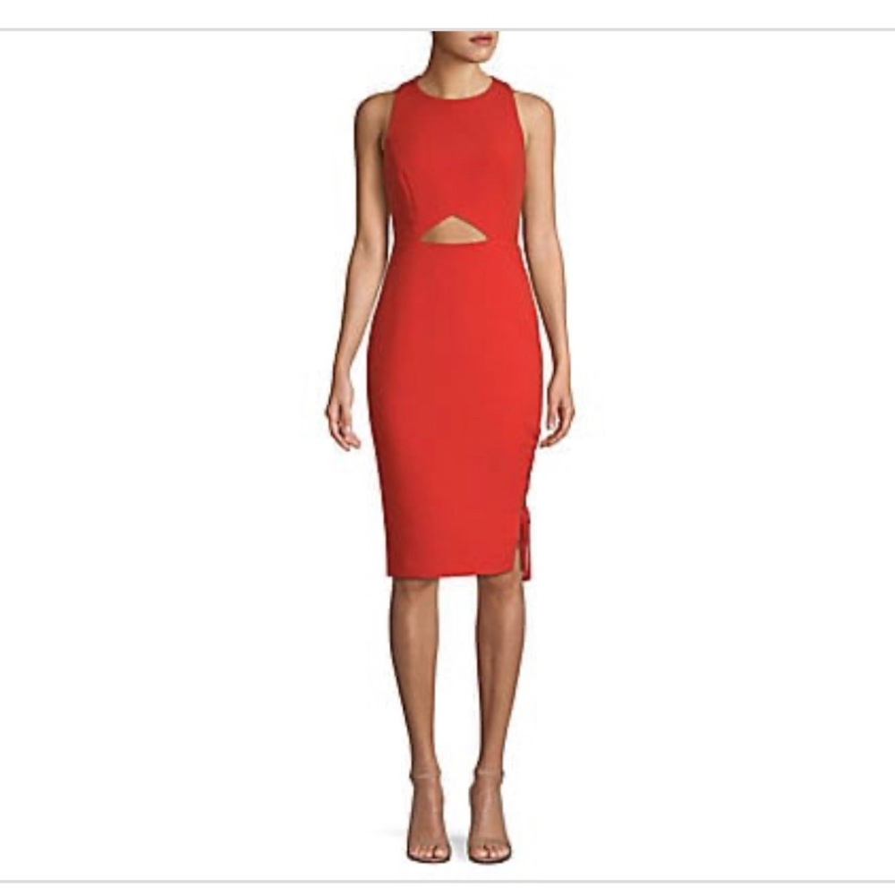 BCBG MAXAZRIA - Cutout Sheath Dress- Red - Size 02